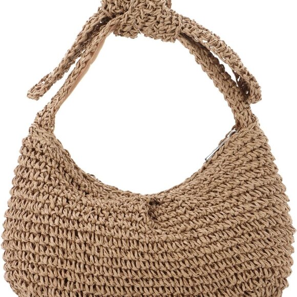Versatile Bowknot Summer Straw Tote - Stylish Hobo Bag for Every Occasion - Picture 1 of 6